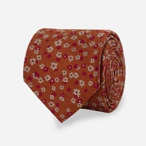 The Tie Bar Chicago Free Fall Floral Brown Tie